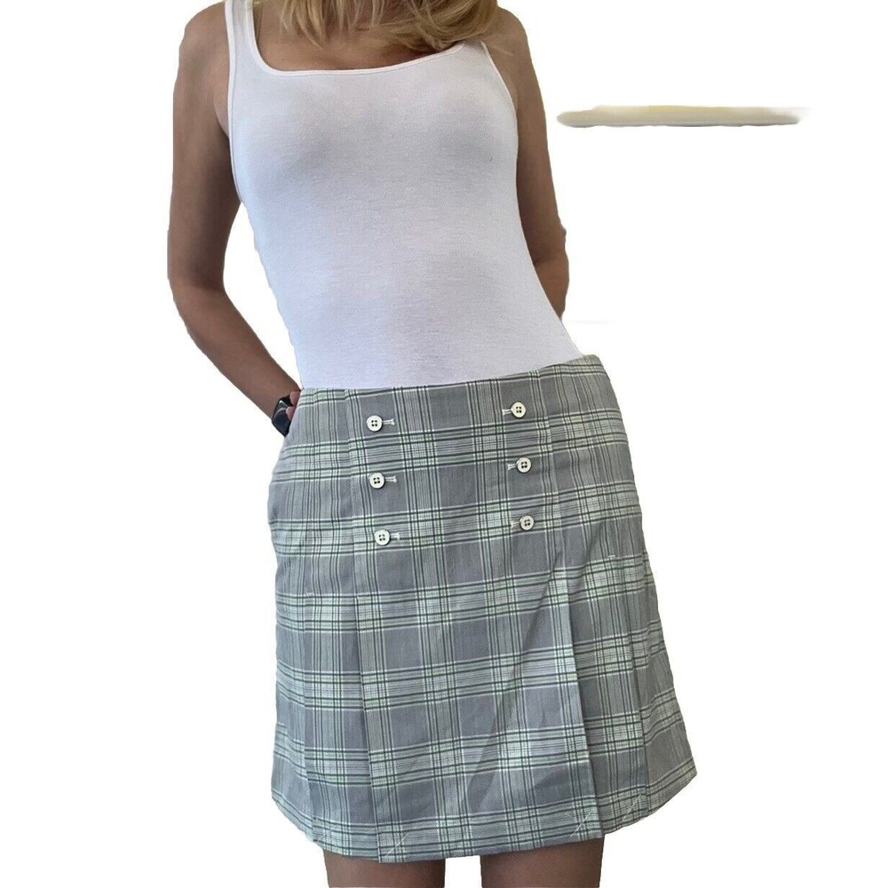 New IZOD Preppy Plaid Pleated Mini Tennis Skirt Skort Shorts FXG Golf Size 4